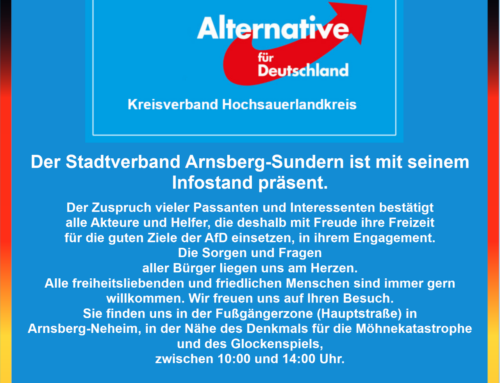 Infostand in Arnsberg, Ortsteil Neheim