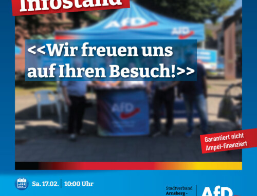 Infostand in Arnsberg, Ortsteil Neheim